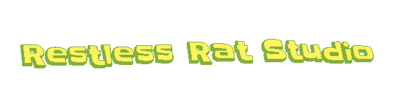 Animated text 'Restless Rat Studio'